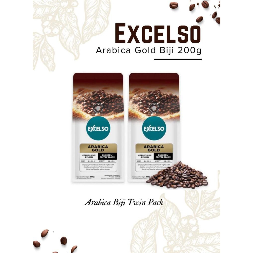 

EXCELSO ARABICA GOLD BIJI TWIN PACK 200G ( isi 2 pack )