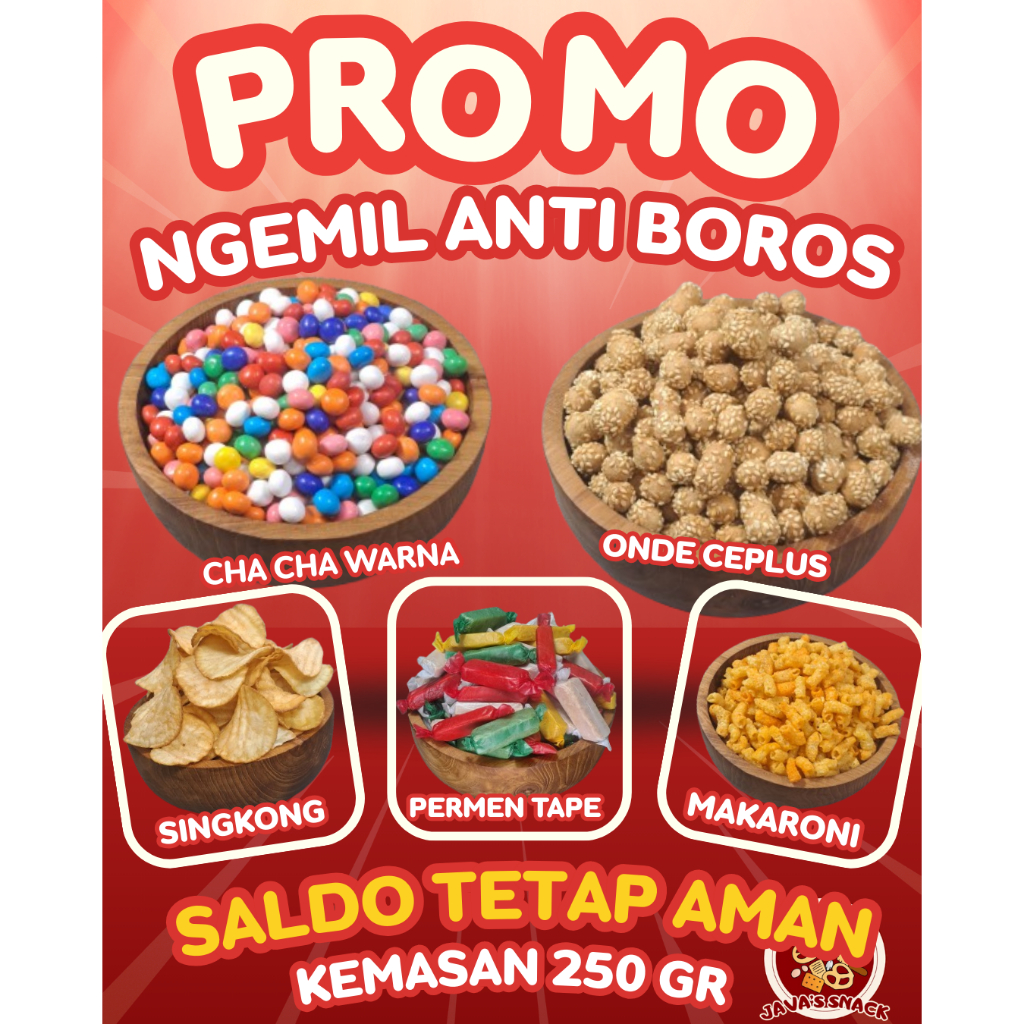 

Promo Camilan 250 Gram Serba Enak - Banyak Pilihan Snack Jadul & Kekinian
