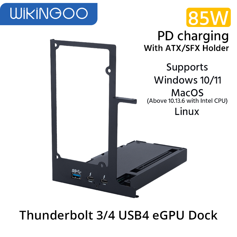 WIKINGOO EGPU Thunderbolt 3/4 USB4 Dock - Untuk RTX4090/4080/4070, Upgrade Laptop ke PC Desktop