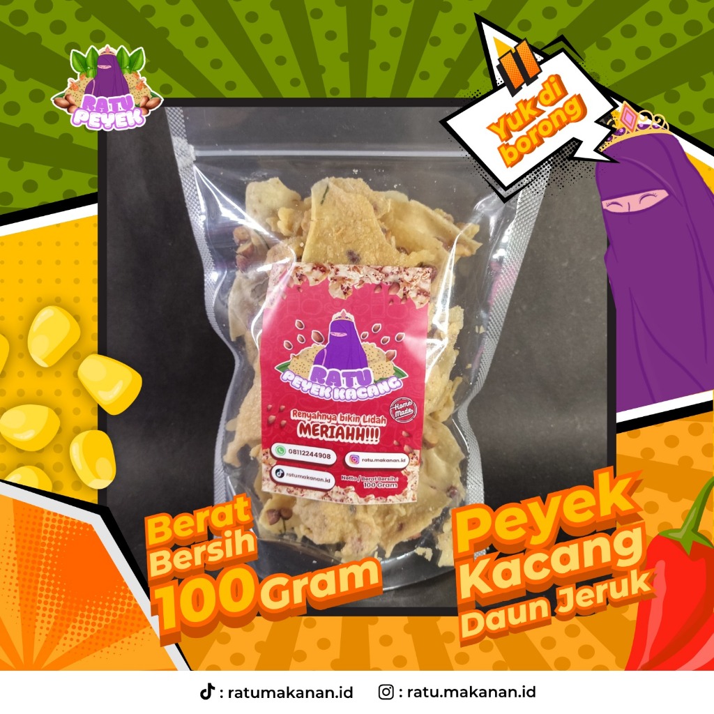 

Peyek Kacang Teri Renyah Kriuk Pouch 100gram by Ratu Makanan Indonesia