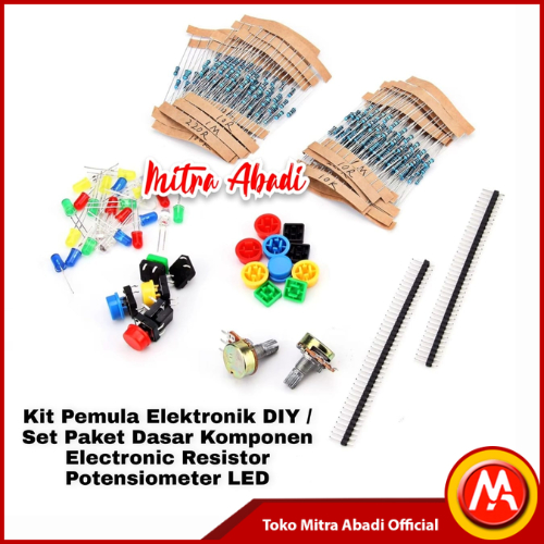 Kit Pemula Elektronik DIY / Set Paket Dasar Komponen Electronic Resistor Potensiometer LED