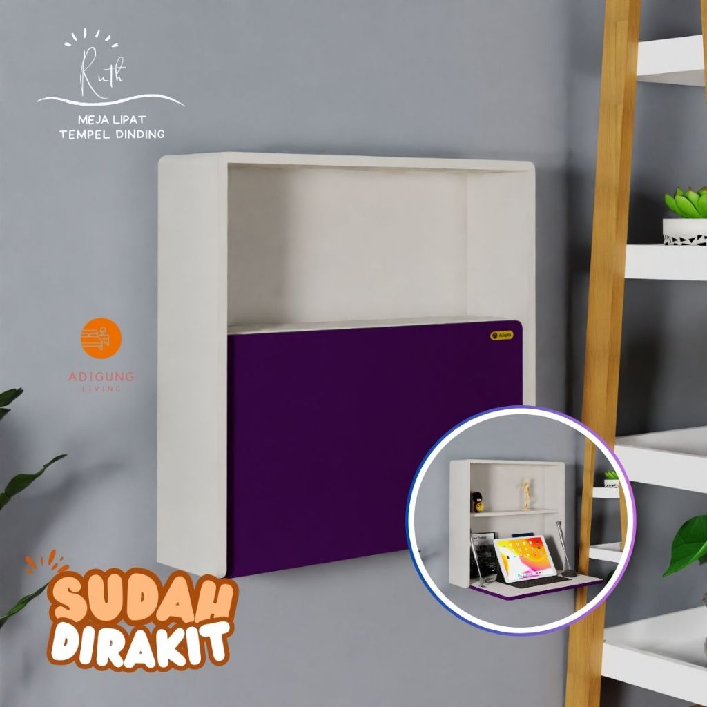 Rak Meja Gantung Dinding Minimalis - Rak Meja Belajar  Lipat Floating Desk Rak Tempel Dinding-RUTH-E