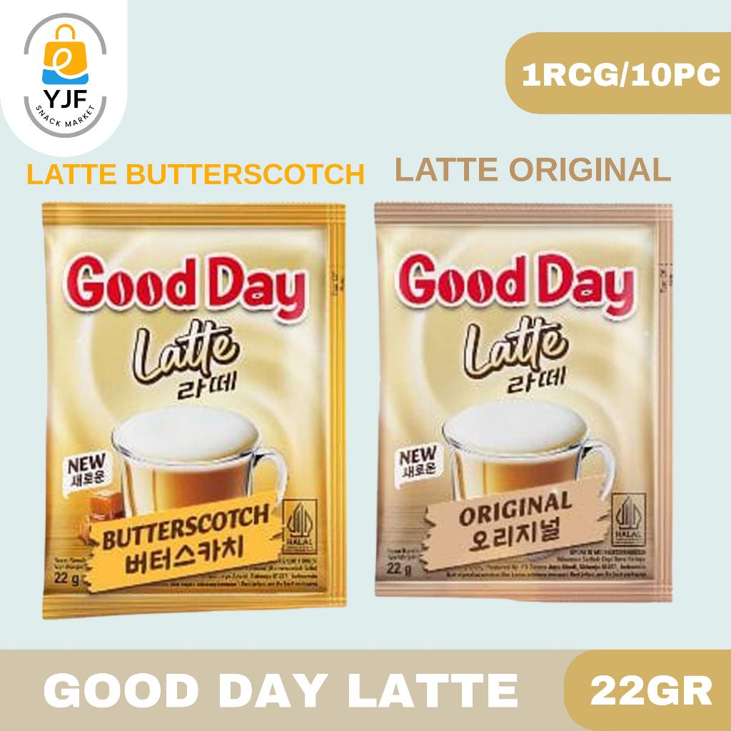 

Good Day Coffee 22g-1RCG/10PC Rasa Latte Original / Butterscotch / Coffee Instan Premix / Good Day