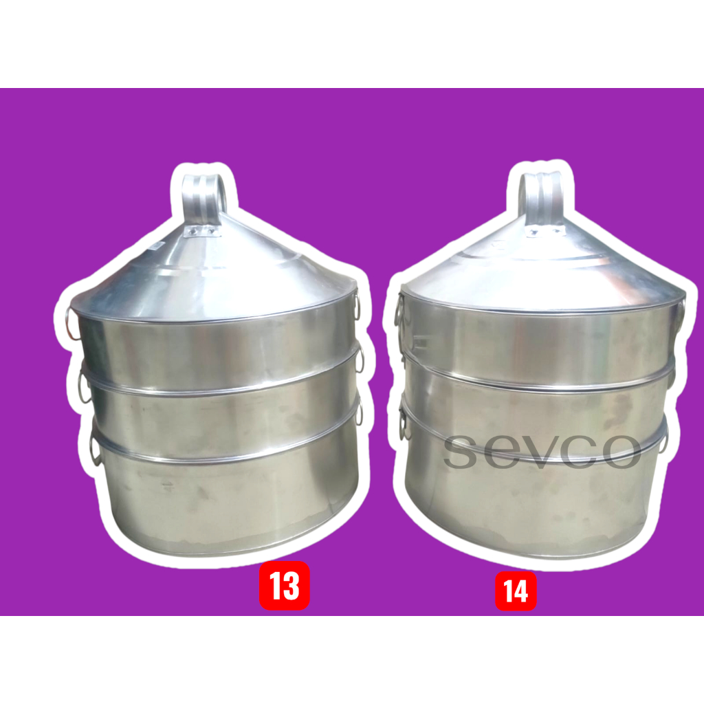 Kukusan Kue Aluminium 13 14 susun 3 / Dandang  3 Tingkat Makanan Serbaguna