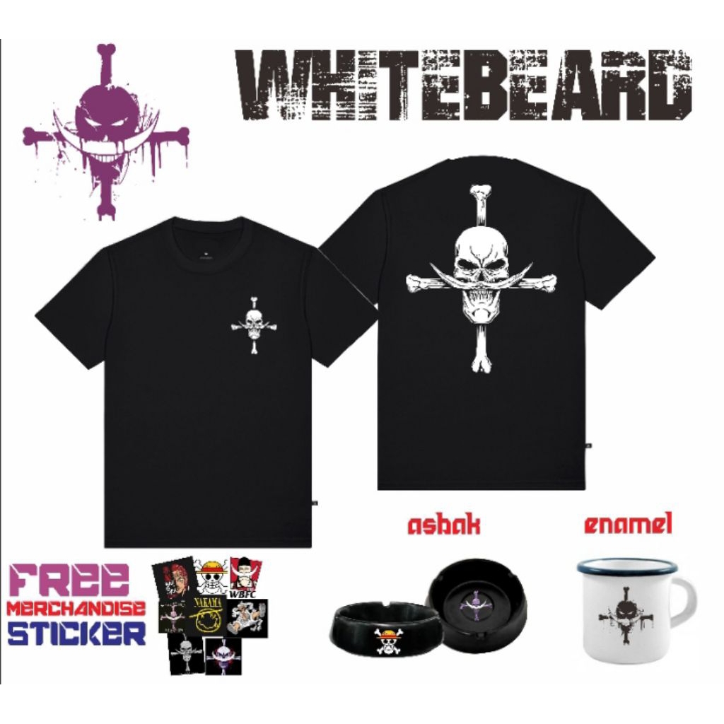 Kaos Shirohige Whitebeard Pirates FULL BONUS