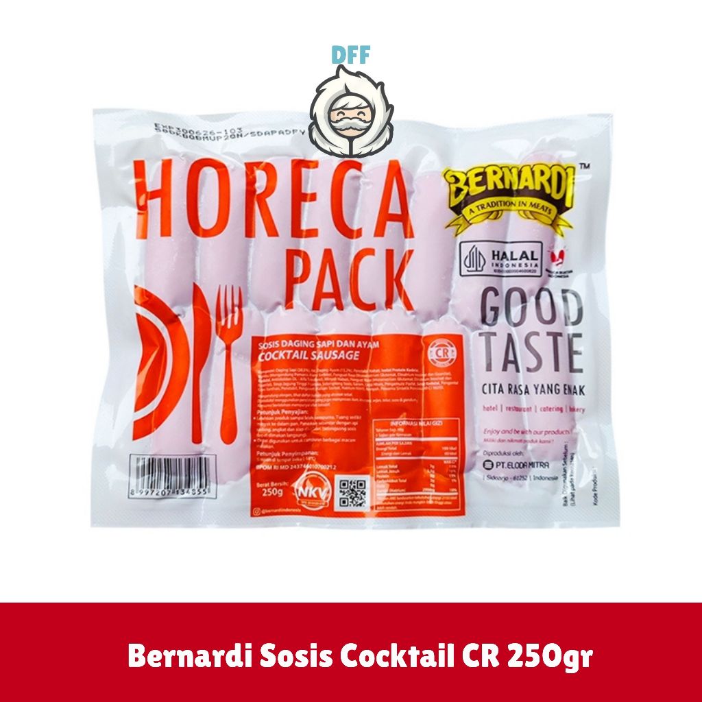 

Bernardi Sosis Cocktail CR 250gr / Sosis Kombinasi Sapi & Ayam