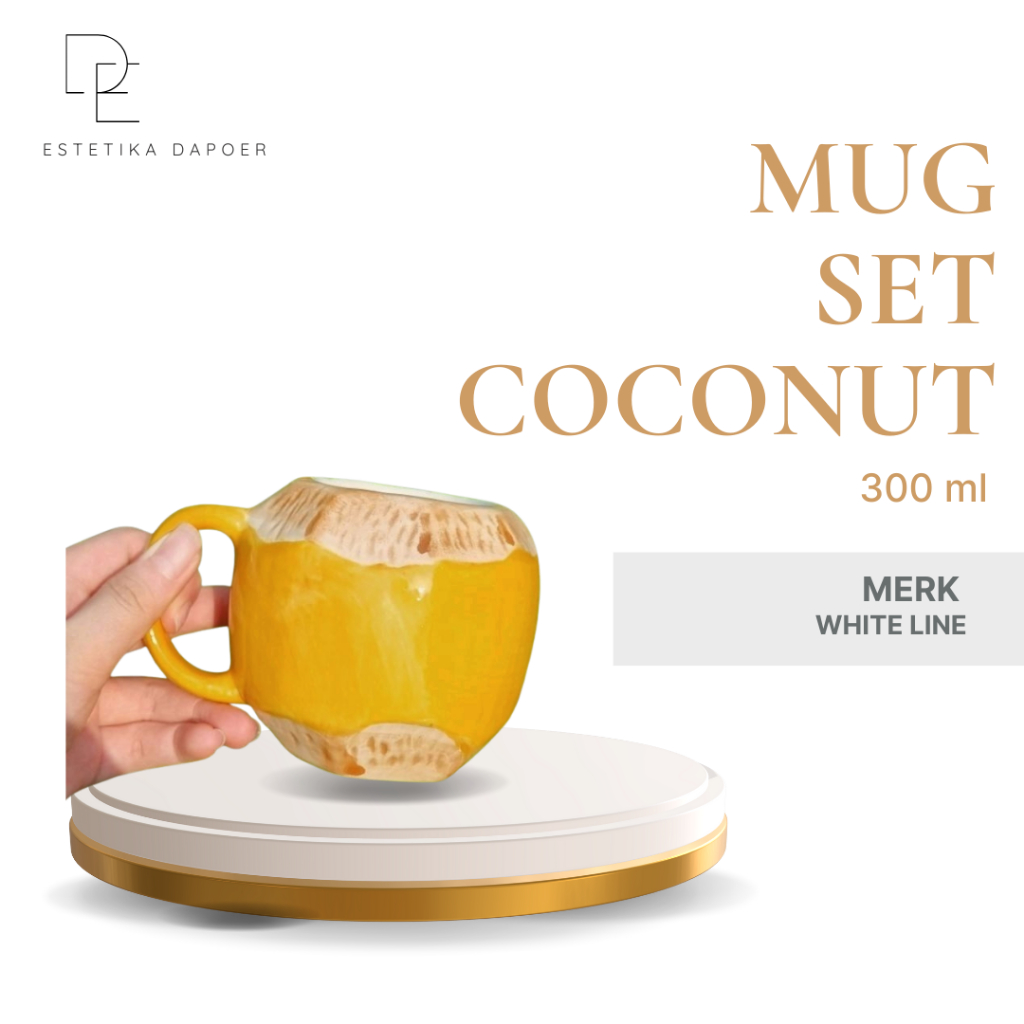 Mug Coconut Yellow Keramik WhiteLine/Mug Kado
