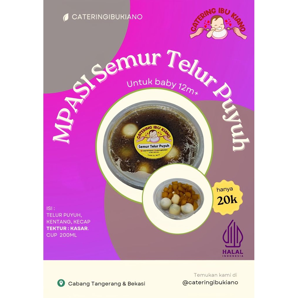 

Semur Telur Puyuh Catering Mpasi Bayi FROZEN