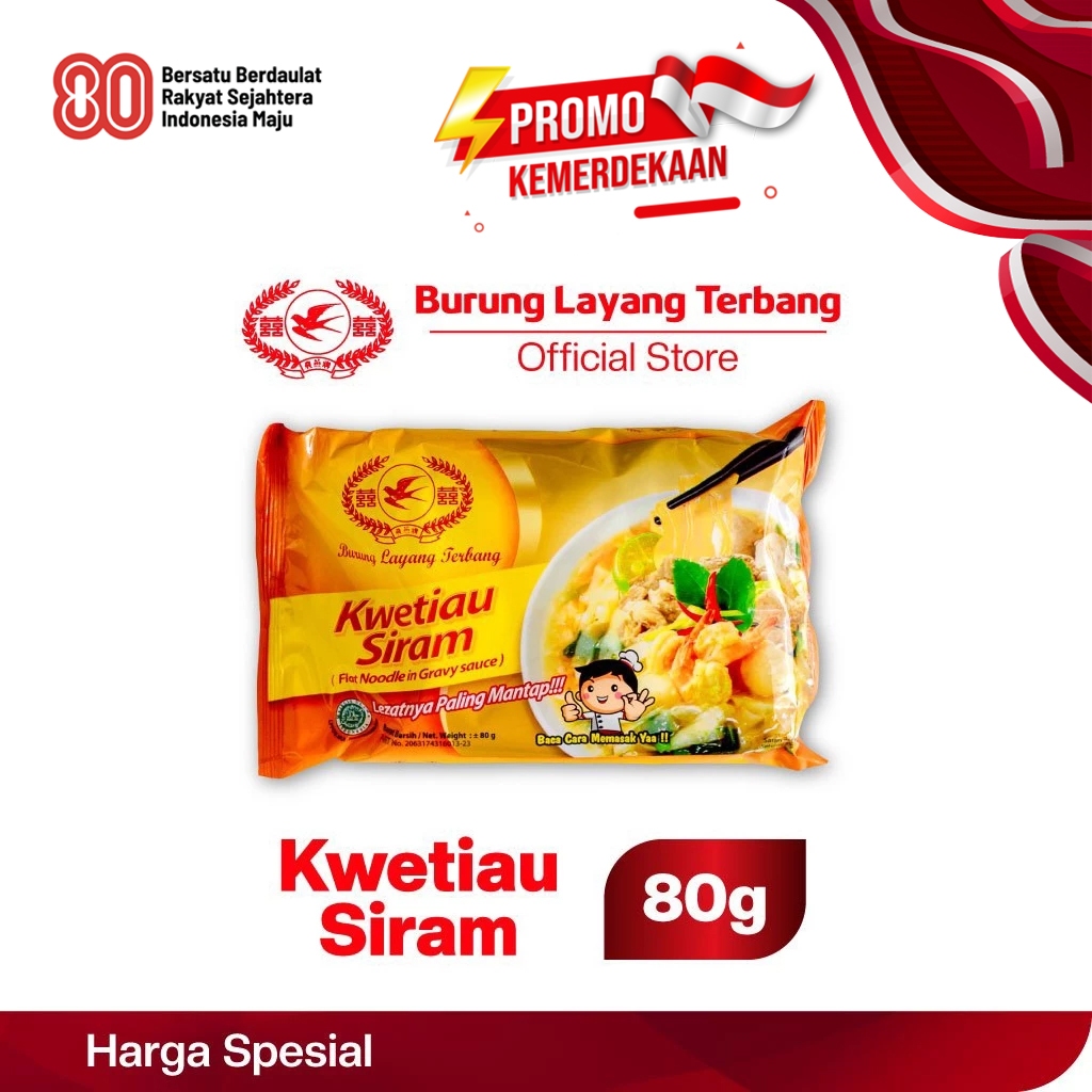 

PROMO SPESIAL KEMERDEKAAN!!! Kwetiau Siram (instan) Burung Layang Terbang