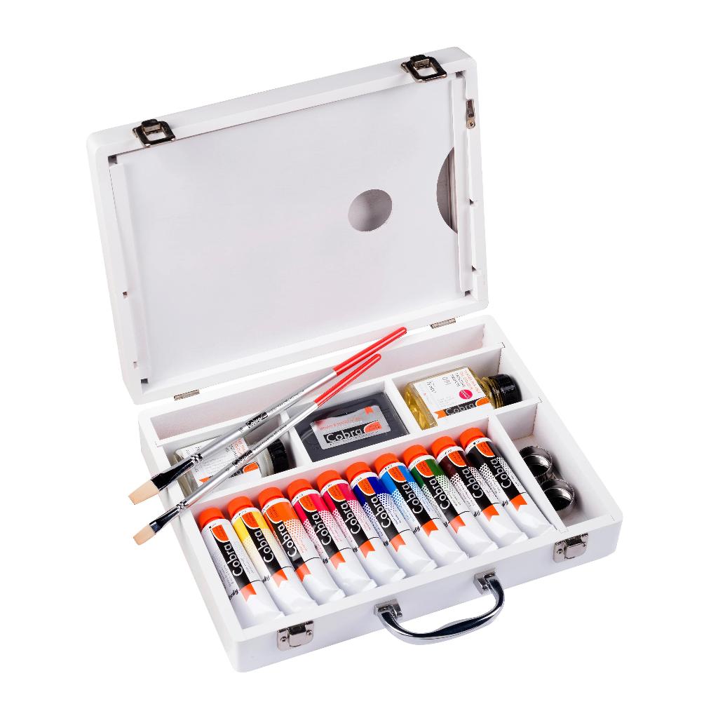 

Cobra Study Water Mixable Oil Colour Basic Box 10 x 40 ml + accessories