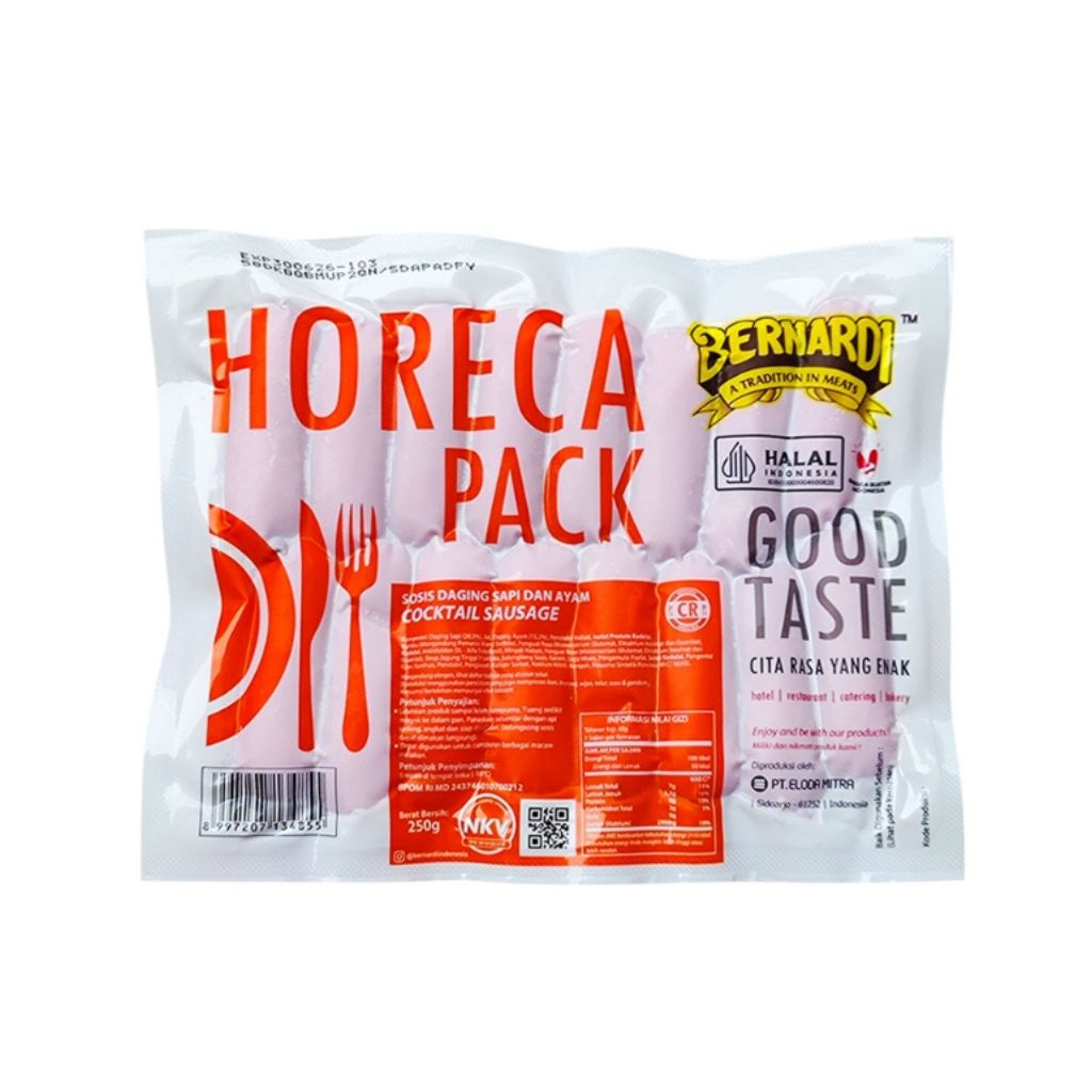 

Bernardi Sosis Cocktail CR 250gr kombinasi sapi & ayam