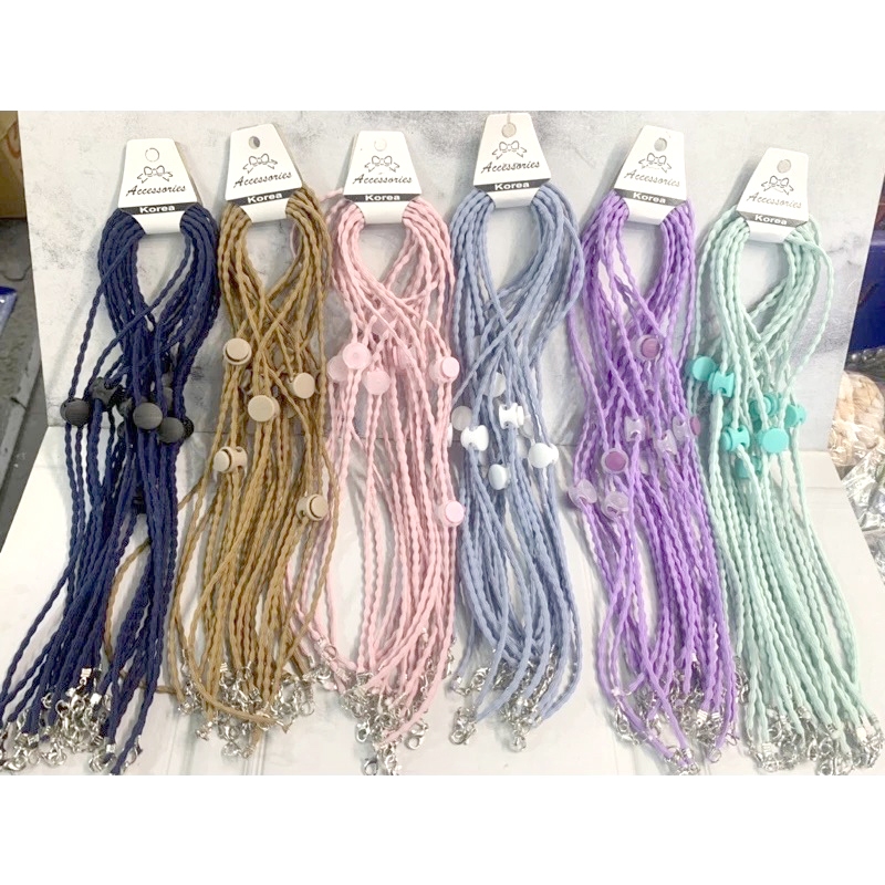 (12 PCS/1 LUSIN) Strap Masker 2in1 Tali Korea Elastis Konektor Headloop Tali Masker Kalung Masker Ha