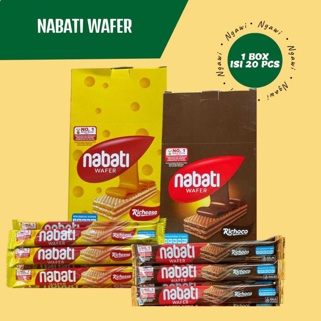 

NABATI WAFER BOX, NABATI WAFER RICHOCO , RICHEESE ISI 20PCS