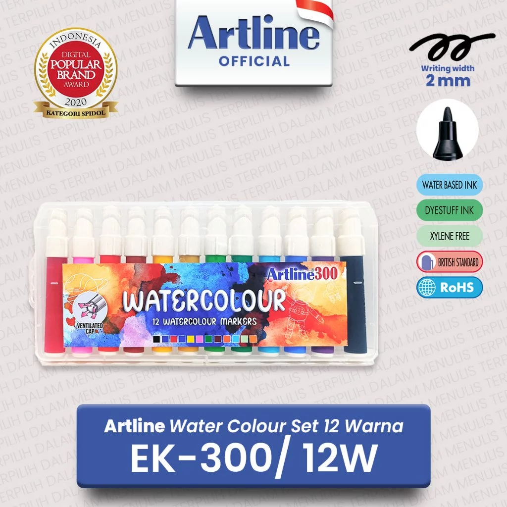 

(LIVE) Artline Water Colours/ Cat Air Set 12 Warna EK-300/12W Watercolour