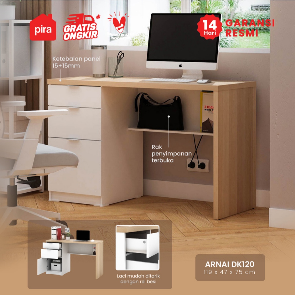 PIRA - ARNAI DK120 Meja Kantor / Meja Kerja / Meja Belajar