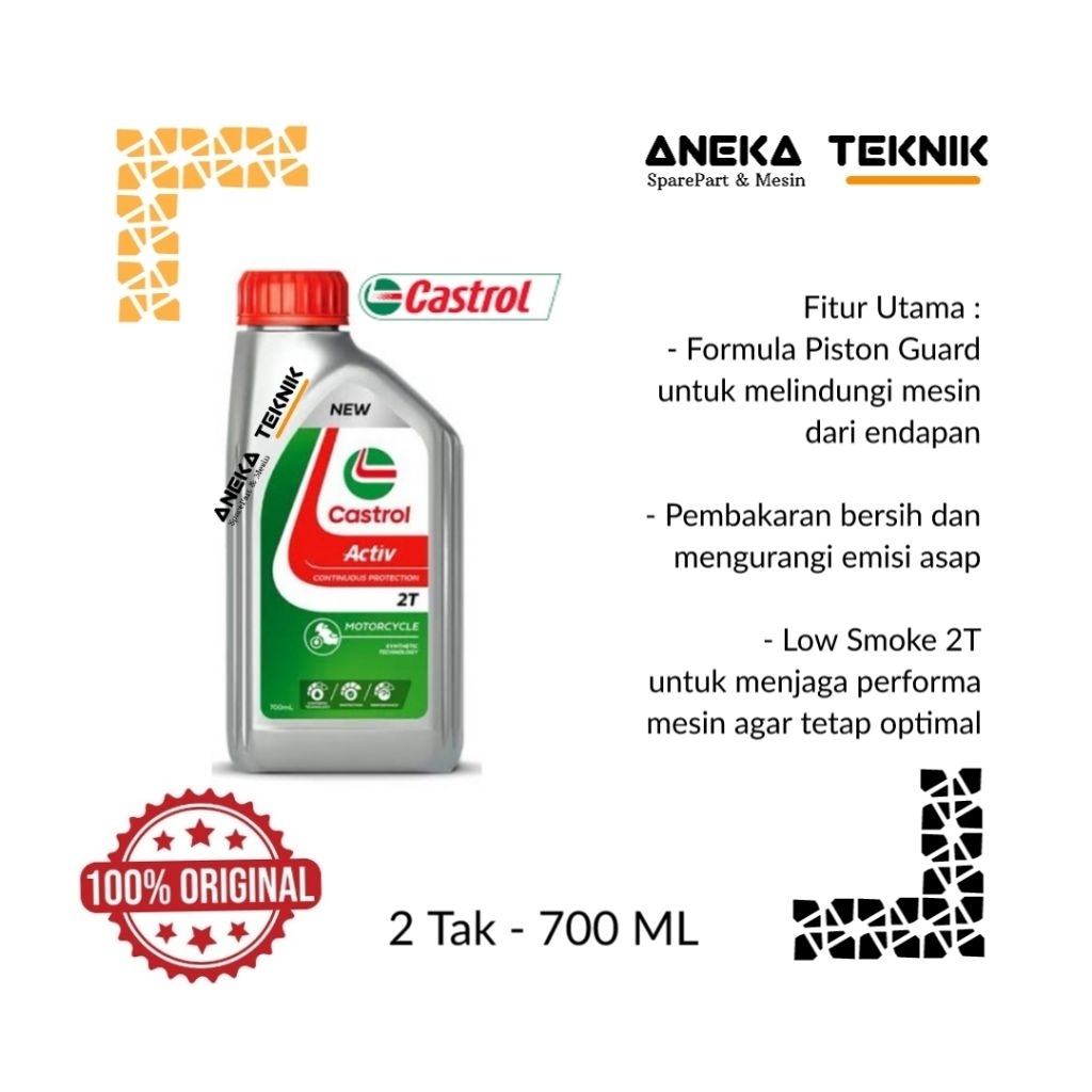 Aneka Teknik - Castrol Oli Mesin 2 Tak / Stroke 700 ML Asli & Berkualitas