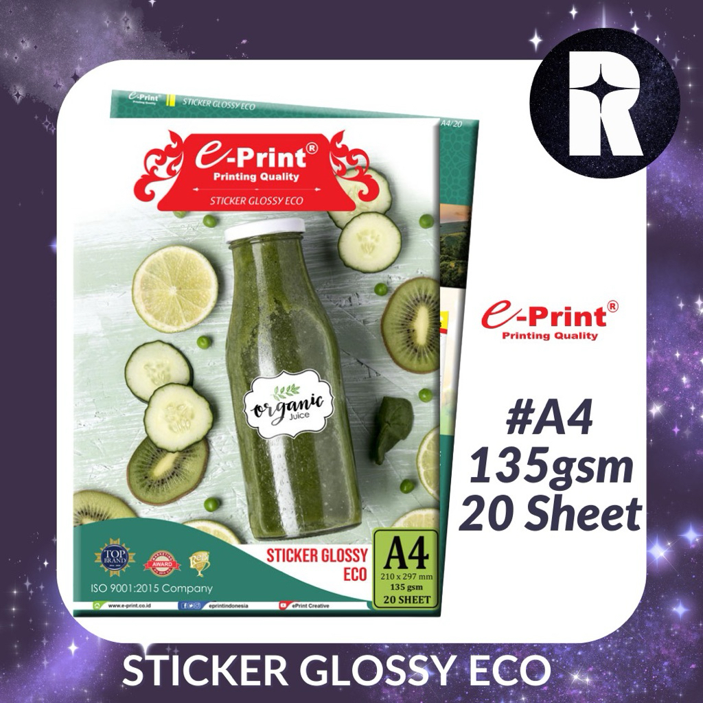 

E-PRINT KERTAS STIKER GLOSSY 135 GR A4 20S ECO