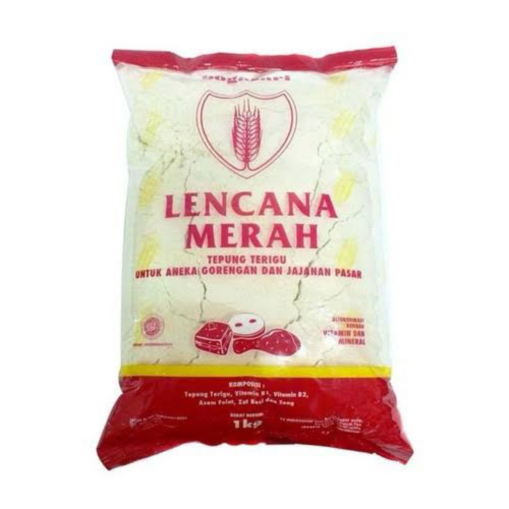 

Tepung terigu Bogasari Lencana Merah 1kg