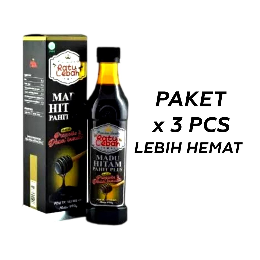 3 PCS Madu Hitam Pahit Ratu Lebah Plus Ekstrak Propolis & Daun Insulin – BPOM