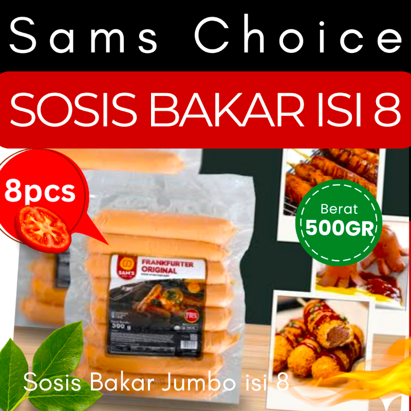 

Sosis Bakar Jumbo SAMS CHOICE isi 8pcs Sosis Goreng Sosis Frankfurter sams choice 500gram