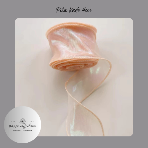 

RAINBOW FISHTAIL RIBBON / PITA KAIN / PITA KADO WARNA PEACH