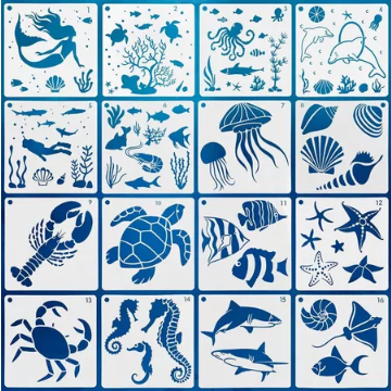 

Plastik Stensil Motif Sea Animals 15x15cm - Harga untuk 1pcs Stensil - SAS