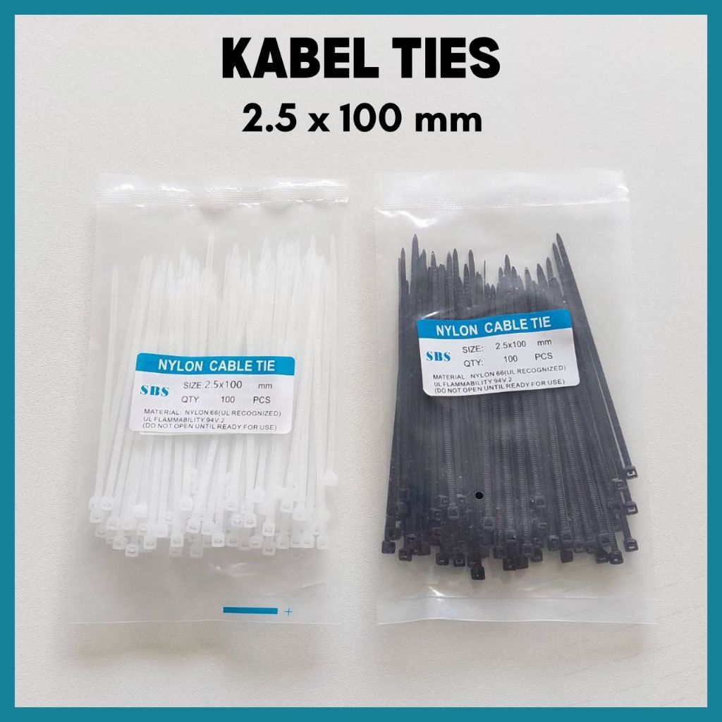 

Kabel Ties 10cm Kabel Tis 2.5cm x 100mm Nylon Cable Ties Tie 10 cm Isi 100 Pcs