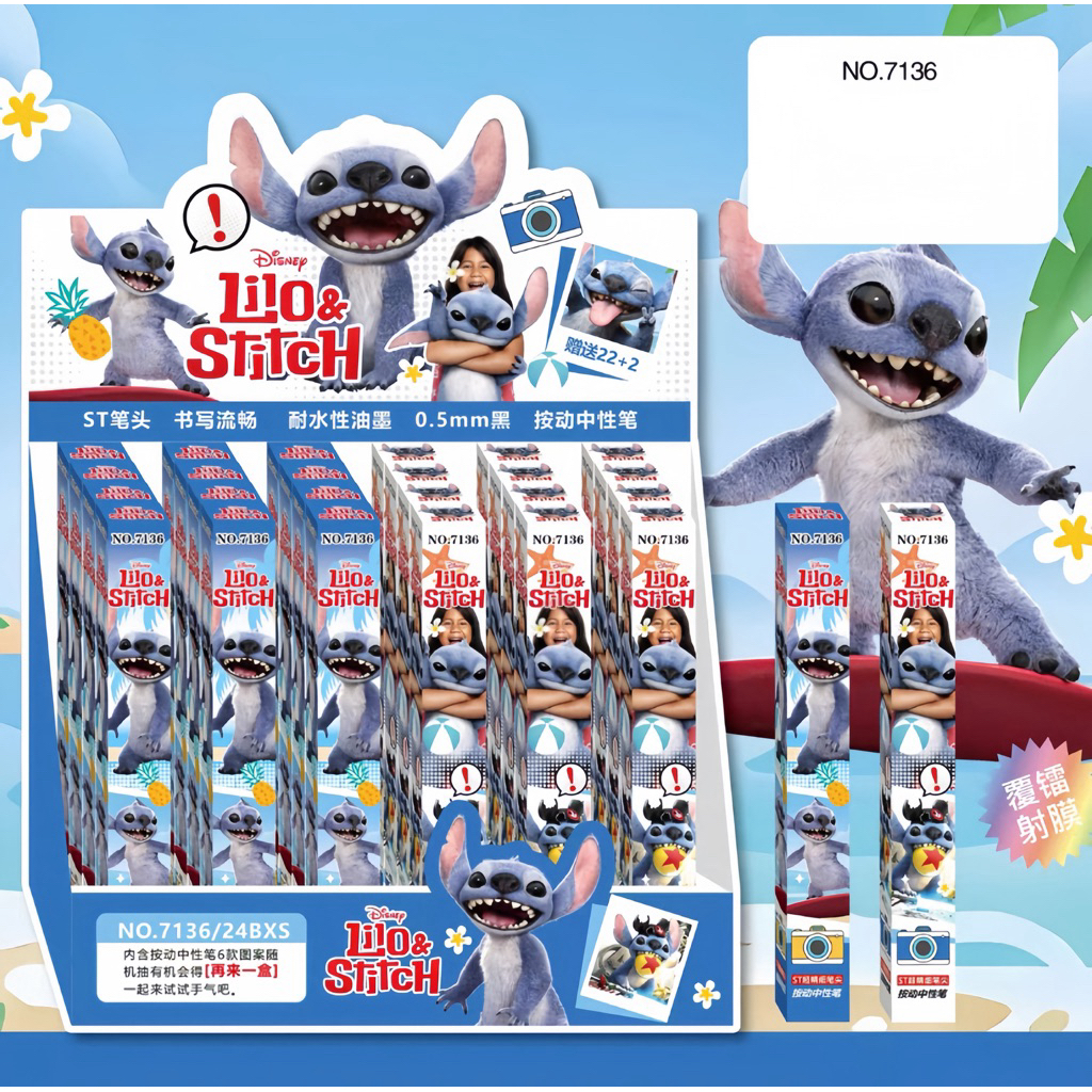 

Pen BB Stitch Snoopy 7136 / 7132 Blind Box Pulpen Cetek Gel 0.5mm Karakter Stitch Alat Tulis Pulpen Gel