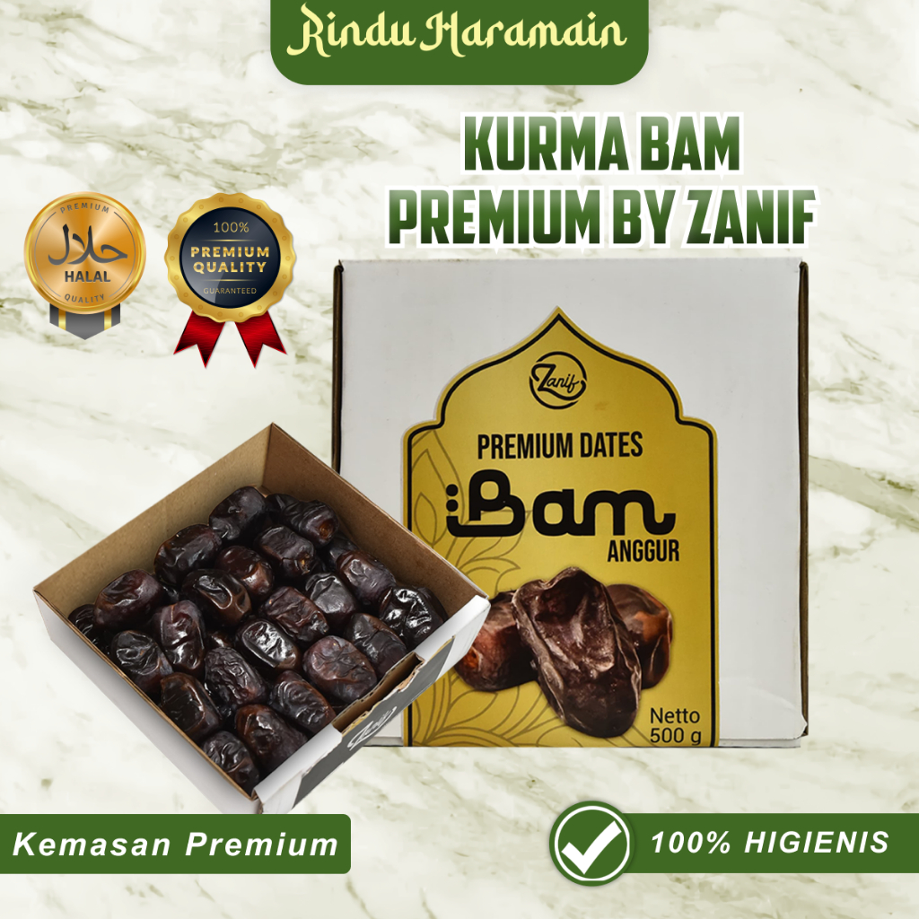 

Rindu Haramain - Kurma Bam Anggur Premium High Quality 250 gr / 500 gr Ekslusif by Zanif