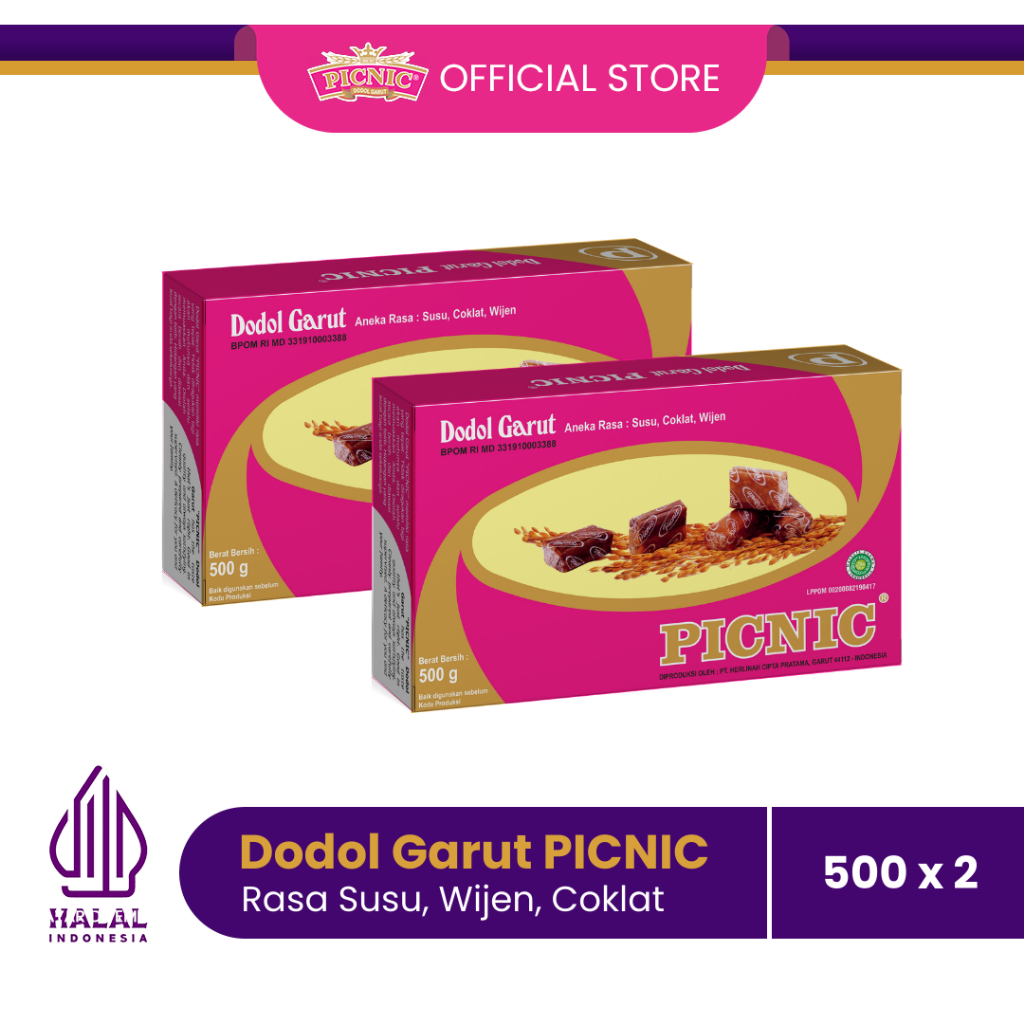 

[2 Pcs] Dodol Classic 500gr - Dodol Picnic - Dodol Picnic 500gr - DOdol Garut Picnic