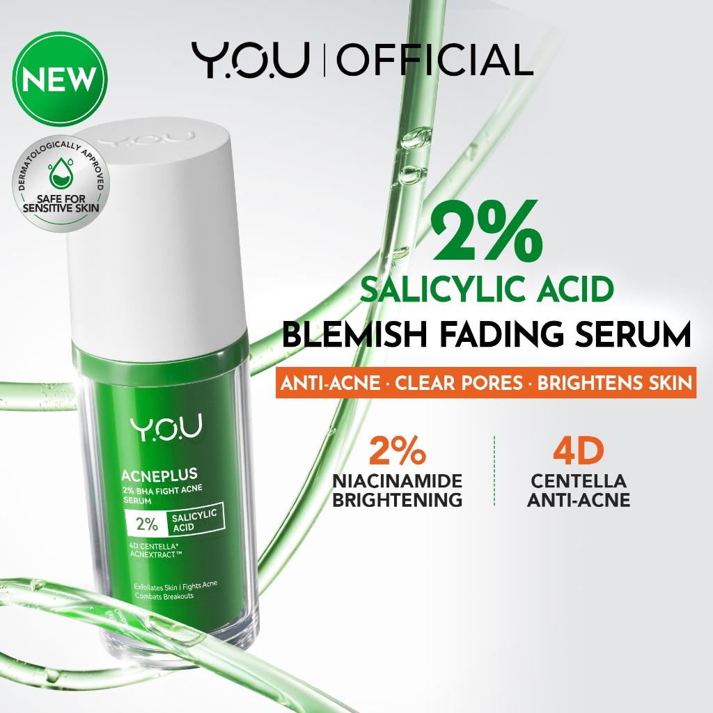 [NEW] YOU AcnePlus 2% BHA Fight Acne Serum Jerawat Kulit Berminyak Berjerawat Salicylic Acid Serum