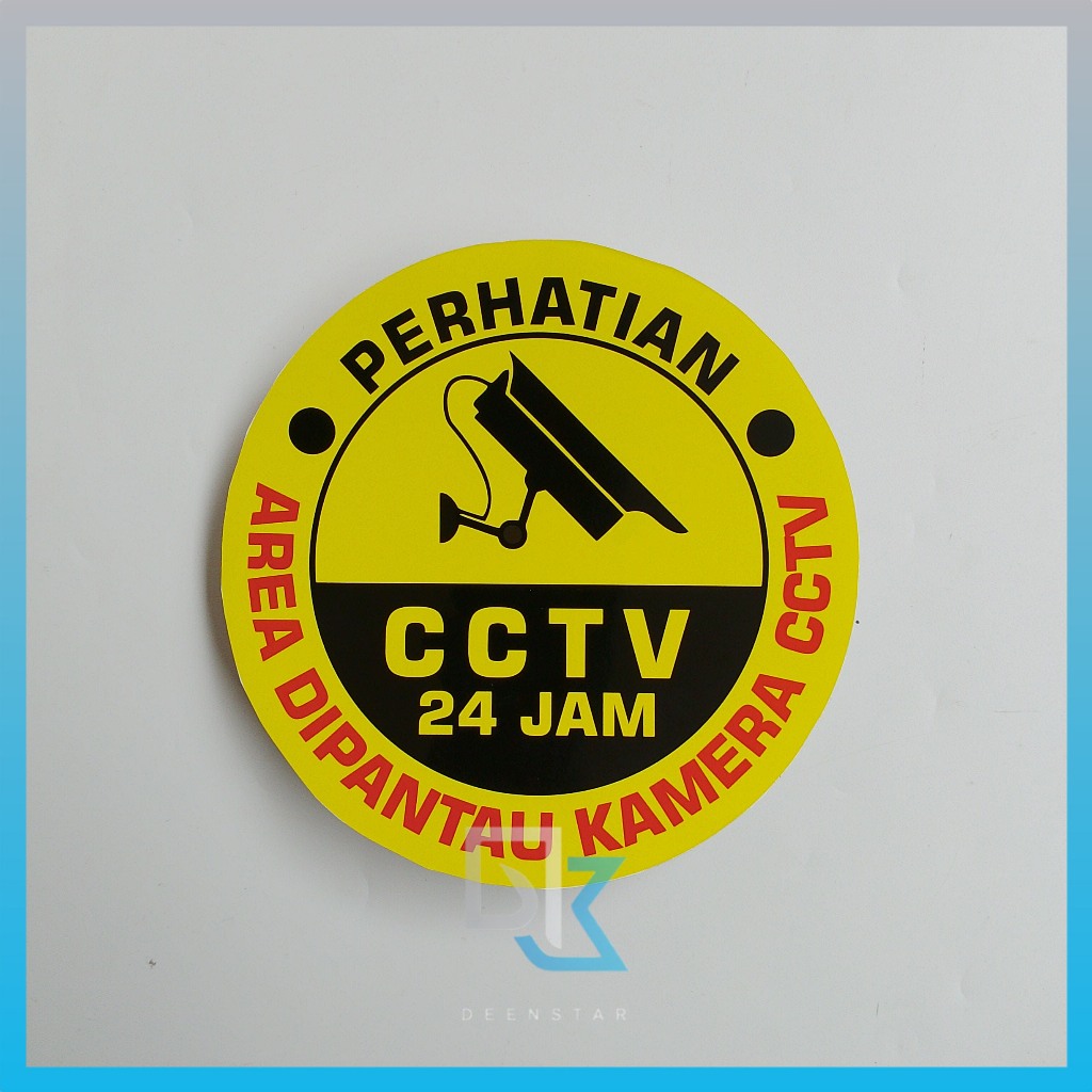 

Stiker CCTV 24 Jam, Area Ini Dipantau CCTV, Stiker Vinyl Bulat