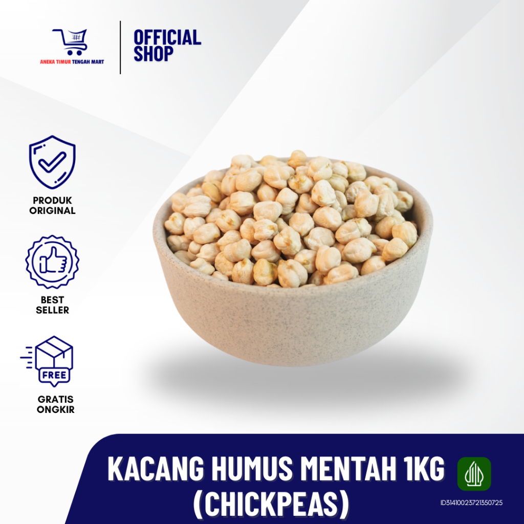 

KACANG HUMMUS Premium Asli Timur Tengah High Quality / Hummus Mentah / CHICKPEAS 1KG