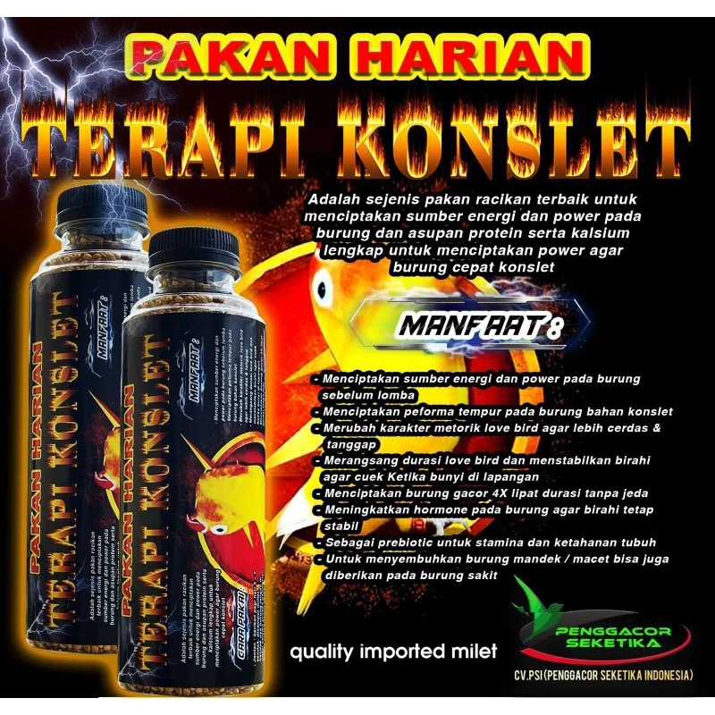 Pakan Terapi Konslet pakan racikan terbaik untuk menciptakan sumber energi di burung lovebird