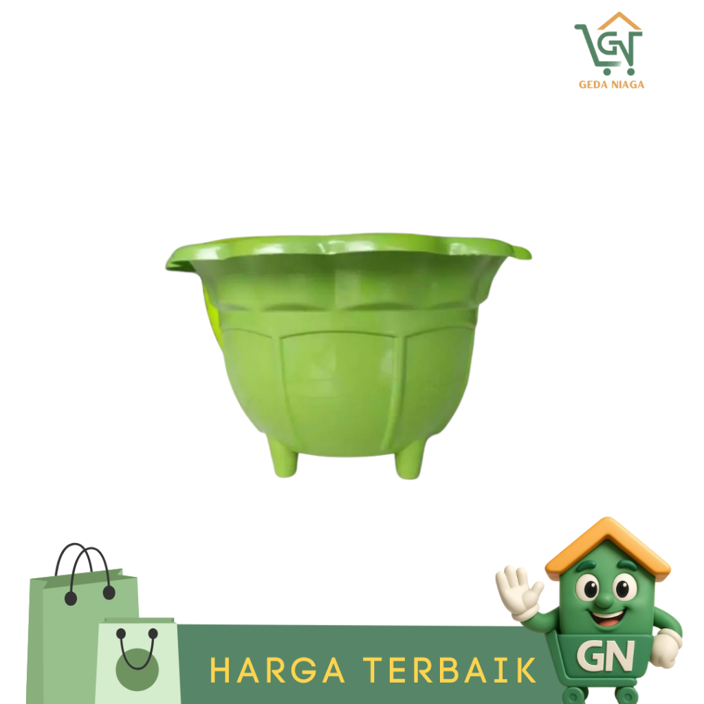 Pot Bunga Plastik Sunflower 25 / Pot Mawar Hijau