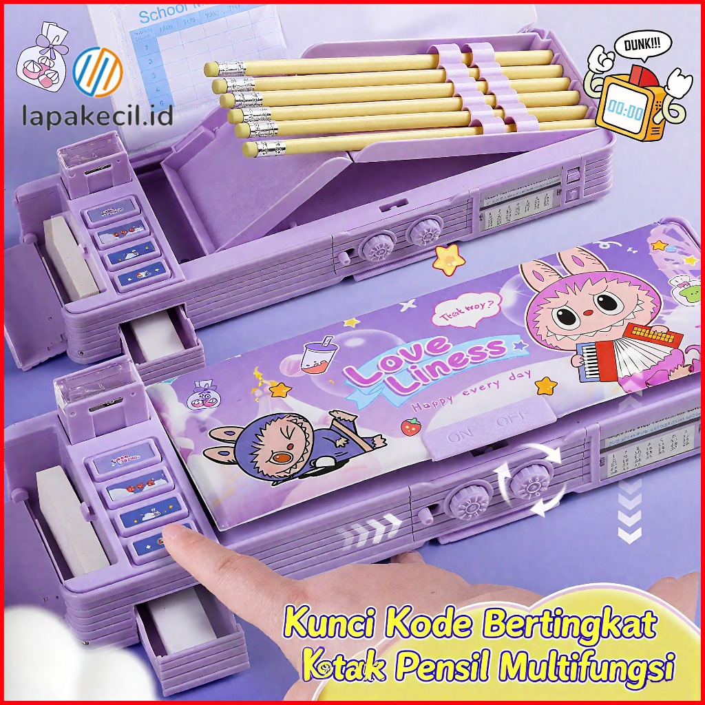 

Kotak Pensil/Kotak Pensil Multifungsi/Labubu Capybara Tempat pensil kata sandi