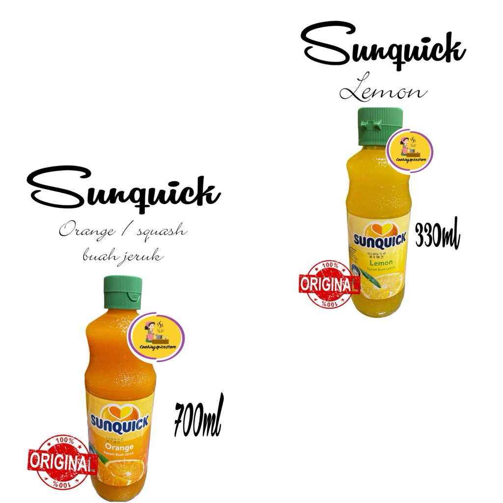 

Sunquick Orange 700ml & Sunquick Lemon 330ml – Sirup Konsentrat Buah Asli, Minuman Segar Berkualitas