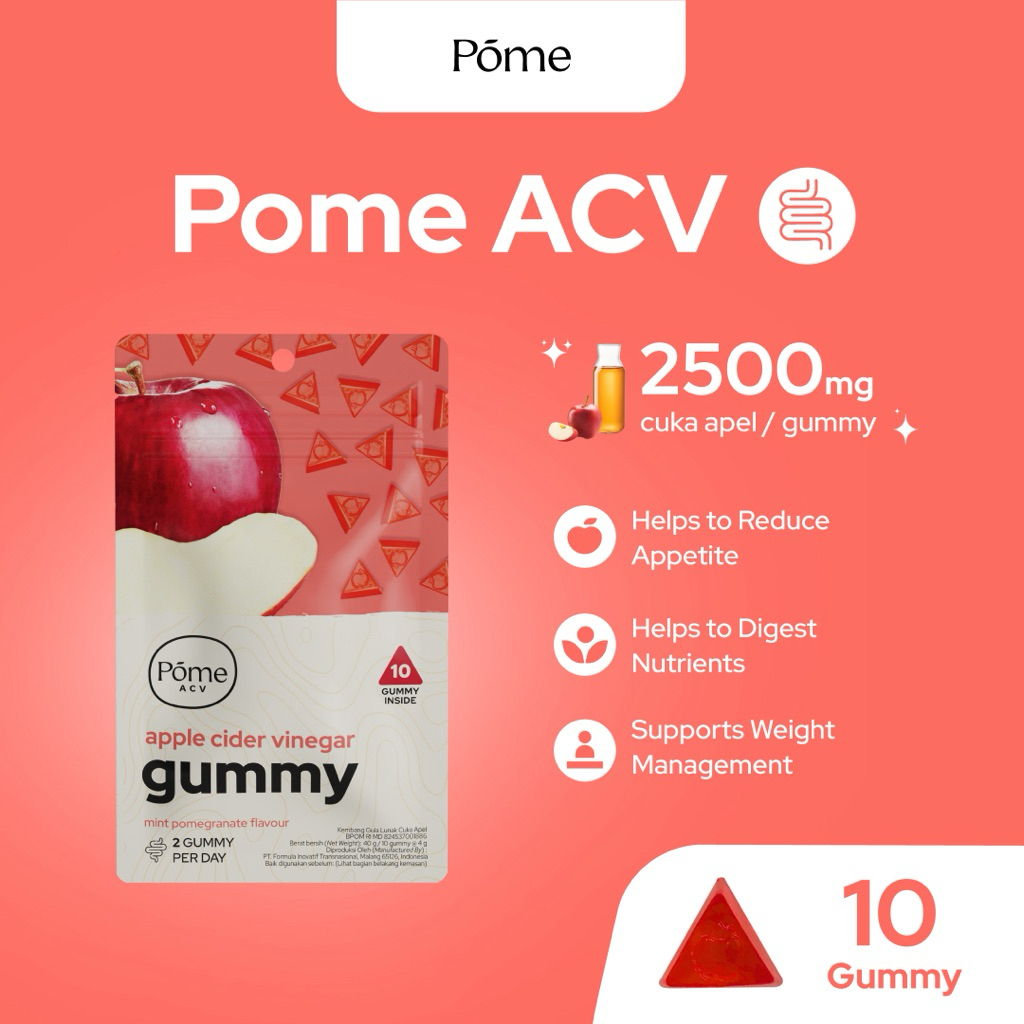 Pome ACV Gummy Cuka Apel Apple Cider Vinegar Suplemen