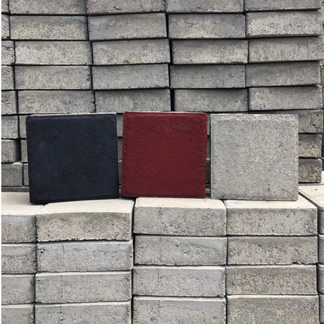 Paving Blok Corso press mesin k300 Ukuran 20 x 20 cm natural Merah & hitam | tebal 6cm | Paving Bloc