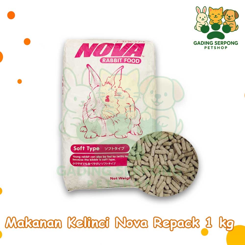 Makanan Kelinci Nova 1 kg Repack | Pakan Kelinci Nova Rabbit Food 1 kg