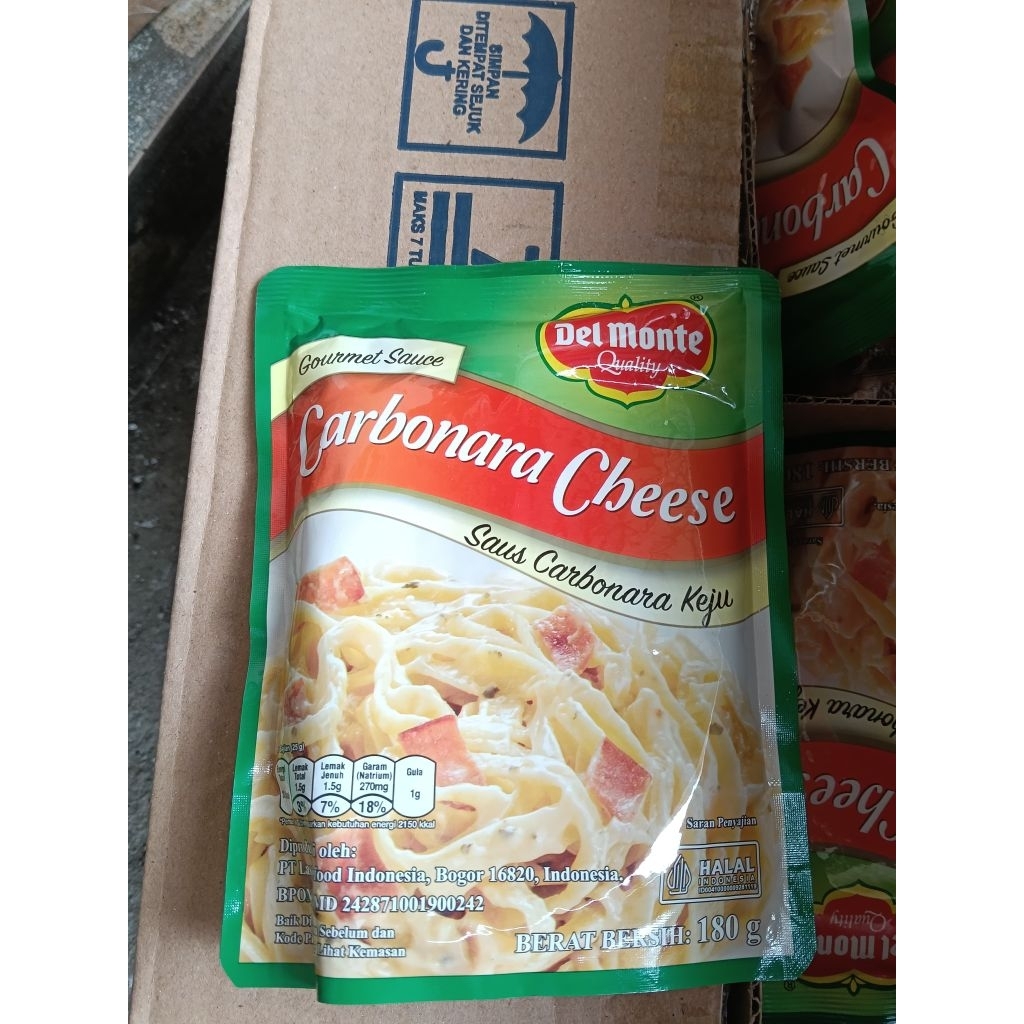 

DEL MONTE CARBONARA CHEESE 180G / SAUS CARBONARA KEJU