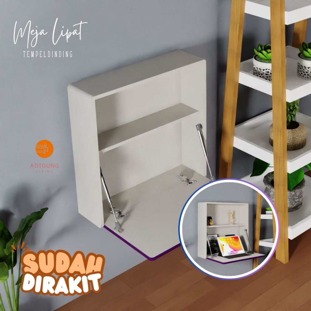 Rak Meja Belajar  Lipat Floating Desk Rak Tempel Dinding-Rak Meja Gantung Dinding Minimalis-RUTH-E12