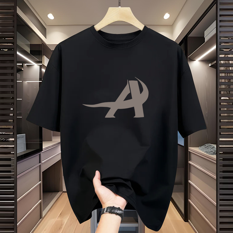 “Tren ledakan”Kaos Putih Pria Wanita Gaya Minimalis Abstrak, Desain Huruf A Unik