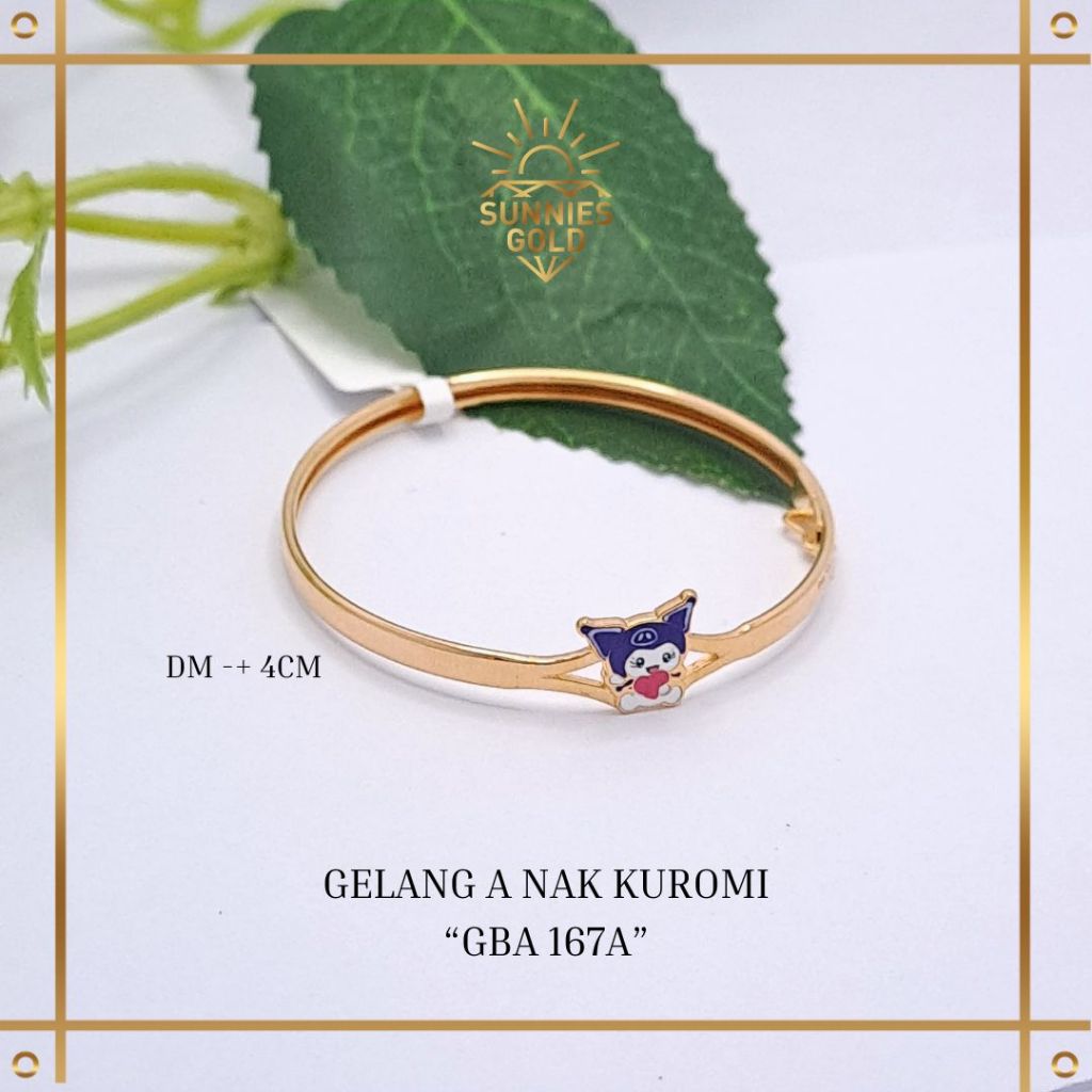 GELANG KUROMI ANAK EMAS ASLI KADAR 6K DAN 8K GELANG ANAK BANGLE EMAS - GBA 167