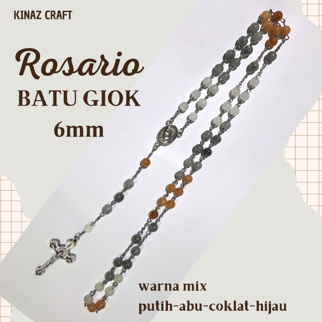Rosario dari Batu Giok (Jade) 6mm