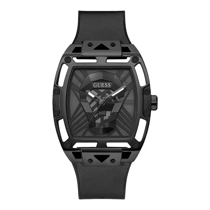 Guess GW0500G2 Black Dial Black Leather with Silicone Strap