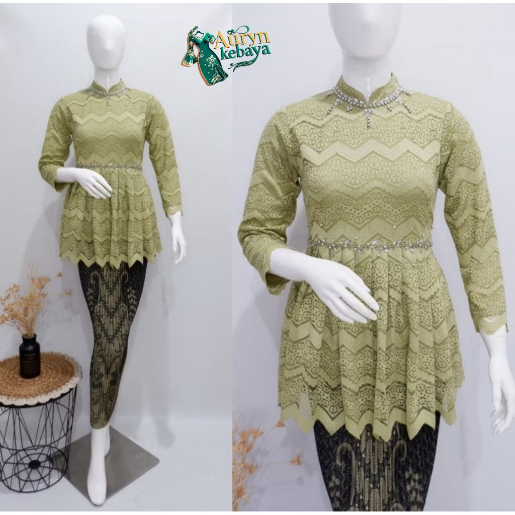 Auryn - Setelan 1set Kebaya Wisuda Modern isabella Premium ( kebaya+rok ) / Kebaya Wisuda Modern / K