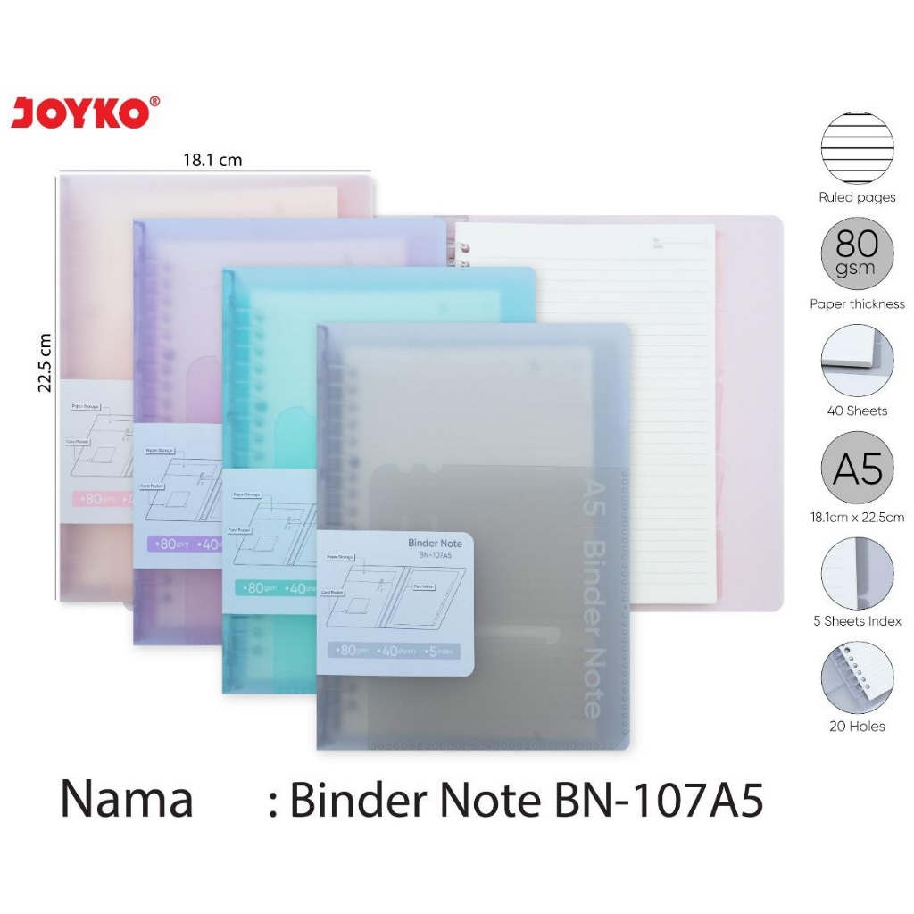 

Binder Note Buku Binder Joyko A5 BN 107A5