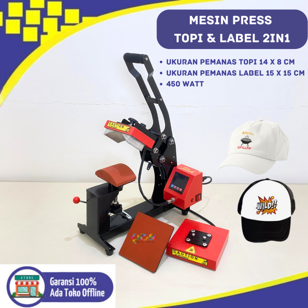 

Mesin Press Topi & Logo / Label 2in1