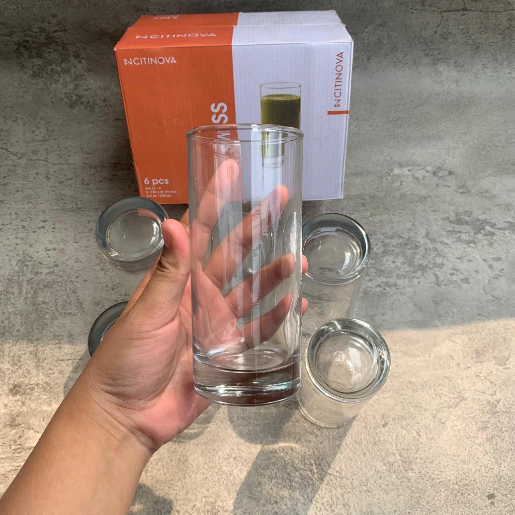 Gelas Kaca Citinova Swiss - Gelas Aesthetic Cafe Korea